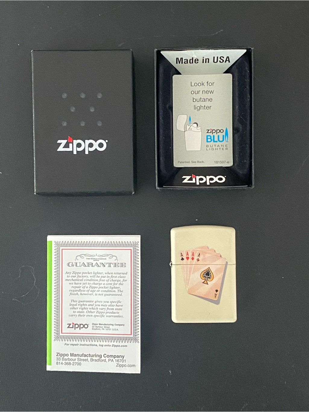 Zippo Genuine Lighter Four Of A Kind With Original Box